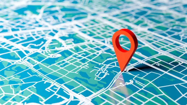 Mapa com marcador de localização